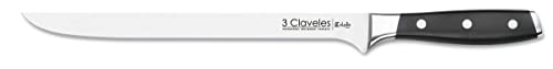 3 CLAVELES Juego Cocina, Madera,Acero Inoxidable, 5 Cuchillos Ash Toledo + 1 Tijera Star, 1637