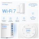 TP-Link Deco WiFi 7 Mesh BE19000 Tri-Bande Deco BE85(1-Pack), Puerto Ethernet/Fibra 10 Gbit/s, Velocidad WiFi hasta 19 Gbit/s, WPA3, Canales 320 MHz, 6 GHz