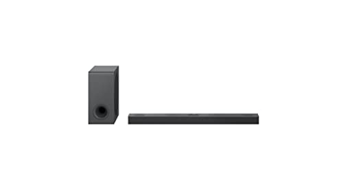 LG DS80QY - Barra de Sonido 3.1.3 (480 W) con subwoofer inalámbrico y tecnología Meridian (Dolby Atmos, HDMI, Bluetooth), Color Plateado Oscuro