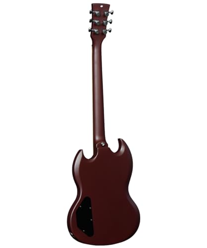 Santana Draco Standard MOR - Guitarra eléctrica, modelo SG, mástil de caoba, Roble granate rojo