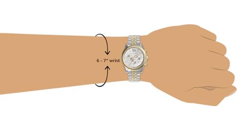 Michael Kors - Cronógrafo Lexington con Correa de Acero Inoxidable Plateado y Dorado para Hombre MK8344