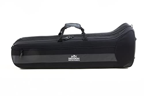 Roy Benson Trombón tenor en Sib/F TT-236F (válvula de cuarto de galón, calibre de 13,34 mm, campana de latón de 8", máxima brillantez de sonido, diseño ergonómico, en un práctico estuche con forma)