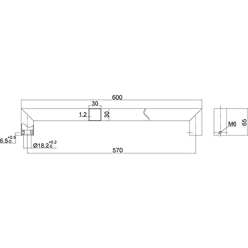 MARCHESI Quadra LA - Tirador para armario (570 mm, longitud 600 mm, acero inoxidable, revestimiento de polvo, color negro mate)