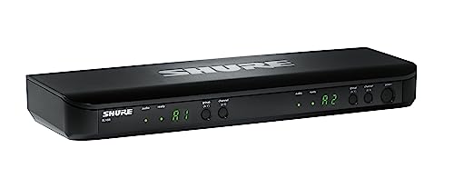 Micrófono inalámbrico Shure BLX1288/P31 - Adecuado para iglesias, karaoke, escenarios y voces - Batería de 14 horas, alcance de 100m - micrófonos de mano y diadema, receptor de doble canal - Banda S8