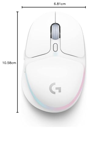 Logitech G G705 Ratón Inalámbrico Para Gaming, Iluminación LIGHTSYNC RGB Personalizable, Inalámbrico LIGHTSPEED, Conectividad Bluetooth, Ligero, PC/Mac/Portátil - Blanco
