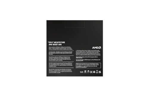 AMD Procesador Ryzen 9 9900X, 12 Núcleos/24 Hilos, Arquitectura Zen 5, 76 MB de Cahe L3, TDP de 120 W, Boost Frecuencia de hasta 5,6 GHz, Socket AM5, DDR5 y PCIe 5.0, Sin Ventilador