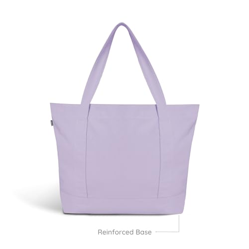 Ecoright Große Canvas Tote Bag Für Frauen Mit Reißverschluss & Innentasche, 100% Bio-baumwolle Reisenthel Shopper