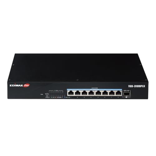 Edimax TGS-3109PLX - 8-Port 2.5GbE PoE++ Web Smart Switch con 1 Puerto SFP+ de 10GbE