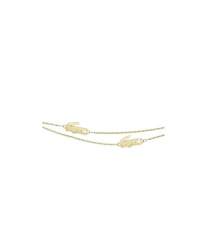 Lacoste Pulsera de Doble Cadena para Mujer Colección CROCODILE en Oro Amarillo con Charms en forma de Cocodrilo - 2040470