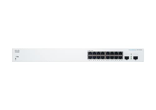 Cisco Switch inteligente Cisco Business CBS220-16T-2G | 16 puertos GE | 2 SFP de 1 G | 3 años de garantía limitada de hardware (CBS220-16T-2G-EU)