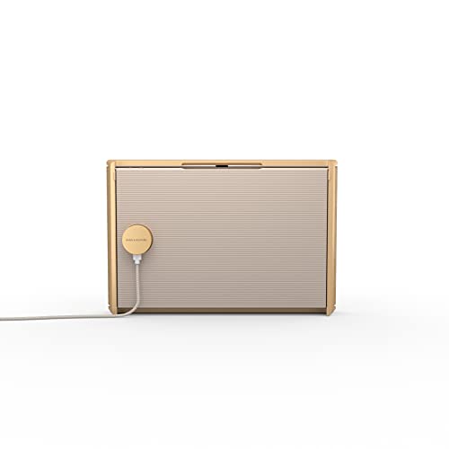 Bang & Olufsen Beosound Level Altavoz Inalámbrico Bluetooth Portátil y WiFi, El Primer Altavoz Certificado de Diseño Regenerativo Cradle to Cradle, IP54, Hasta 16 Horas de Batería Gold Tone/Wood