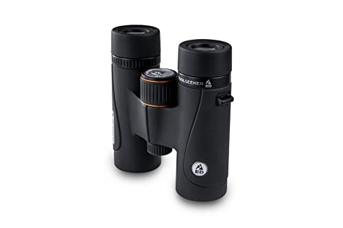 Celestron 71403 TrailSeeker ED: prismáticos con prisma de techo 10 x 32, lente de banda ancha con revestimiento múltiple completo, prisma BaK-4, negro