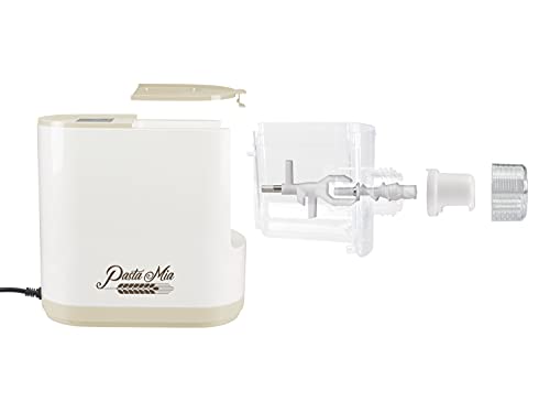 BEPER P102SBA500 Máquina Automática para Pasta Fresca, Pasta maker,200W, 320 g de Harina, 8 Trefiladores diferentes formatos, Pantalla para el funcionamiento, Incluye Medidor y Espátula