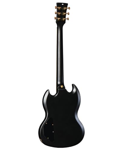 Santana Draco Standard DB - Guitarra eléctrica, modelo SG, 2 x humbuckers Hot PAF, Negro oscuro
