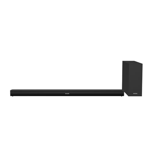 Aiwa Barra De Sonido con Subwoofer Inalámbrico HE-1200SW 2.1 CH con potencia120W RMS. Color Negro