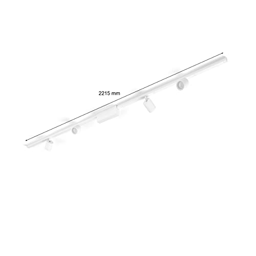 Philips Hue - Perifo Iluminación en carril Luz Blanca y de Colores - Set carril y 4 focos (blanco) - 212cm - Anclajes incluidos