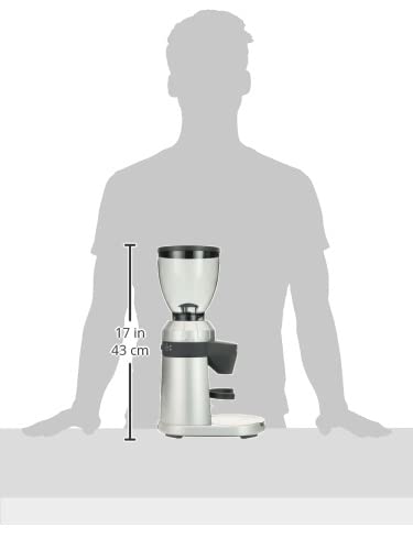 GRAEF CM 800 Molinillo de Café Eléctrico 128W, 350g, Molino Cónico Inox, Aluminio, 40 Niveles, Portafiltro, Antiestático, Plata