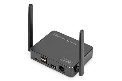 DIGITUS DS-55317 Click & Present Pro - Sistema inalámbrico de presentación y colaboración - BYOD: portátil, tableta, smartphone - No requiere aplicación/controlador - True Plug & Play - Negro