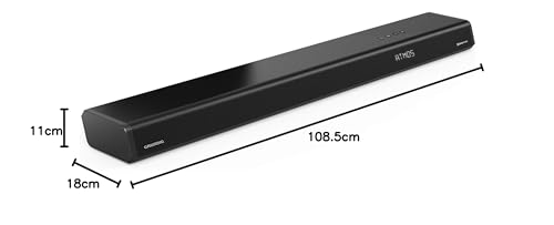 Grundig DSB 1000 - Barra de Sonido con subwoofer Integrado, diseño Delgado, 2.1 Canales Dolby Atmos, Potencia Musical de 120 W, Bluetooth 4.2, HDMI (ARC), óptico, coaxial y Entrada Auxiliar, Color