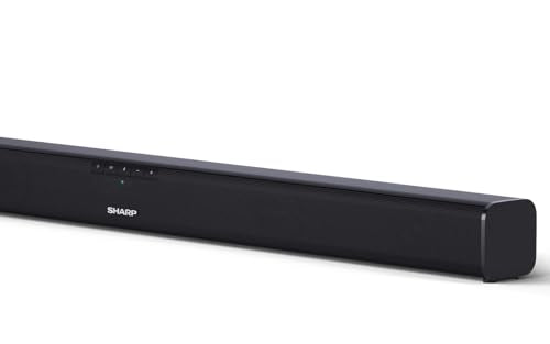 Sharp HT-SB110 Barra de Sonido, Cine en Casa, Bluetooth, HDMI, ARC/CEC, Potencia Máxima Total de Salida 90 W, Control Remoto, 80 cm, Color Negro