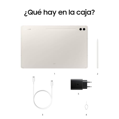 Samsung Galaxy Tab S9 Ultra, 1 TB, WiFi + Cargador 45W - Tablet Android con IA, Ranura MicroSD, S Pen Incluido, Beige (Versión Española)
