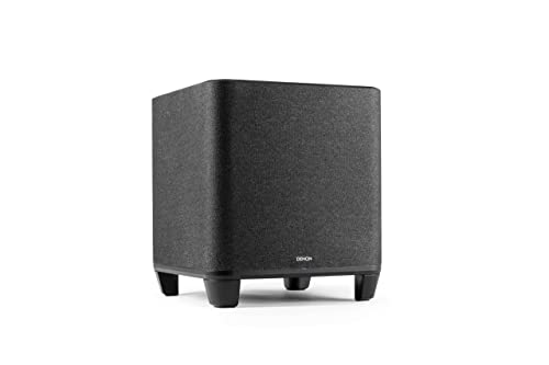 DENON Subwoofer inalámbrico con HEOS Integrado, WiFi, Amplificador de Clase D, Caja de Graves de 8 Pulgadas para Cine en casa y música, Negro