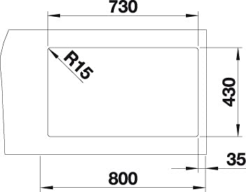 Blanco 526246 Fregadero de Cocina, Acero Inoxidable Dark, 700mm-ohne Armaturenbank