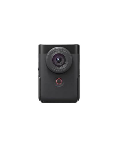 Canon Powershot V10 Starter Kit + Accesorios + Memoria 64GB, Cámara Vlogging y Streaming, Sensor 1" 20,9 MP, Vídeo 4K, Objetivo 19mm, WiFi, Bluetooth y USB-C, Pantalla Táctil Ángulo Variable, Negro