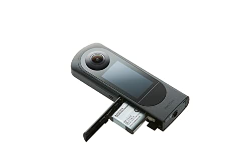 Ricoh Cámara 360 Grados Theta X (2023), Imagen de Alta resolución de Aproximadamente 60 M, 5.7K 360, Pantalla táctil, Batería Intercambiable, Tarjeta de Memoria Externa
