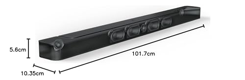 JBL Bar 500 Barra de sonido de 5.1 canales y altavoz de graves de 10 pulgadas, MultiBeam y Dolby Atmos, sonido 3D envolvente, con AirPlay, Alexa Multi-Room Music y Chromecast, negro