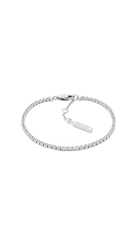 Calvin Klein Set de 3 Pulseras para Mujer Colección CK TRIO en Acero Inoxidable con Cristales - 35000796, Silver