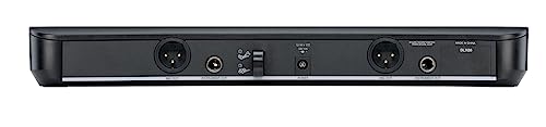 Micrófono inalámbrico Shure BLX1288/P31 - Adecuado para iglesias, karaoke, escenarios y voces - Batería de 14 horas, alcance de 100m - micrófonos de mano y diadema, receptor de doble canal - Banda S8