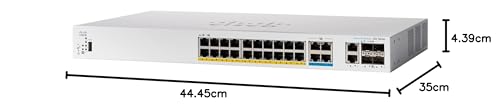 Switch gestionado Cisco Catalyst 1300-24MGP-4X, 16 Puertos GE, 8 Puertos 2,5GE, PoE, 4x10GE SFP+, protección Limitada de por Vida (C1300-24MGP-4X)