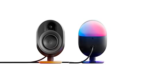 SteelSeries Arena 9 - Altavoces gaming 5.1 – Sonido envolvente USB 5.1 – Altavoces traseros inalámbricos – Diseño de altavoces de 2 vías – Subwoofer – Iluminación RGB reactiva – USB, Bluetooth