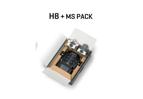 Zoom H8 Handy Recorder MS Pack Limited Special Edition | Paquete H8 con cápsulas de micrófono XYH-6 y MSH-6 en plata | Adecuado para una amplia gama de situaciones de grabación | Negro y plateado