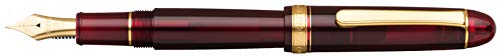 PLATINUM Pluma estilográfica japonesa #3776 Century Gold Trim Bourgogne SF/Rojo/ 0,30-036 mm/Hecho a mano/Pluma de oro de 14 quilates/con caja de regalo/pluma estilográfica, PNB15000-71SF, color rojo