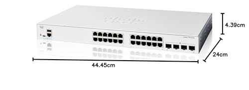 Cisco Switch Inteligente Catalyst 1200-24T-4G, GE de 24 Puertos, SFP GE 4x1, protección Limitada de por Vida (C1200-24T-4G)