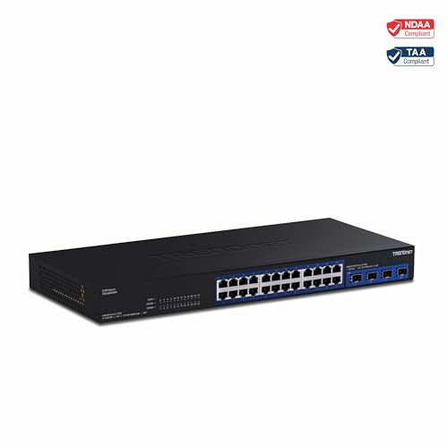TRENDnet, TEG-S50284, conmutador multigigabit de 28 Puertos, 24 Puertos RJ45 de 2,5 GB, 4 Puertos SFP+ de 10 GB