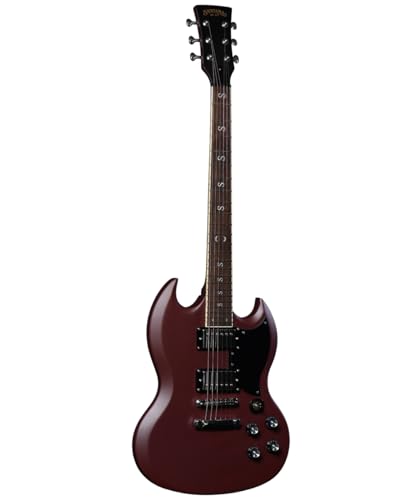 Santana Draco Standard MOR - Guitarra eléctrica, modelo SG, mástil de caoba, Roble granate rojo