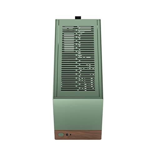 Fractal Design Terra Jade - Wood Walnut Front Panel - Small Form Factor - mITX Gaming Case – PCIe 4.0 Riser Cable – USB Type-C - Anodized Aluminum Panels
