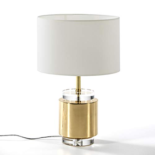LAMPARA SOBREMESA 14X14X33 ACRILICO/METAL DORADO SIN PANTALLA