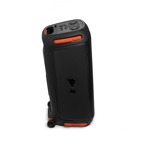 JBL PartyBox 710 Altavoz inalámbrico Bluetooth con efectos de luz, bajos profundos, resistente al agua IPX4, para fiestas y karaoke, USB, TWS, AUX, entradas de micrófono e instrumentos, negro