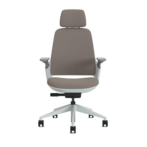 Steelcase Series 1, Silla de Oficina ergonómica con sujeción Lumbar, Brazos 4D y reposa Cabeza Regulables, Respaldo de Malla Trufa