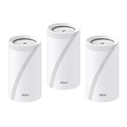 TP-Link Deco BE65(3-Pack) - BE9300 Wi-Fi 7 Mesh WLAN Set (Paquete de 3), Tribanda 5760 Mbit/s (6 GHz) + 2880 Mbit/s (5 GHz) + 574 Mbit/s (2,4 GHz), 6 transmisiones, 4 Puertos 2.5G, 1 USB 3.0