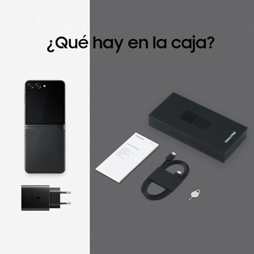 Samsung Galaxy Z Flip5, 512 GB + Cargador 45W - Teléfono Móvil Plegable con IA, Smartphone Android Libre, 8GB de RAM, Diseño Plegable, Gris (Versión Española)