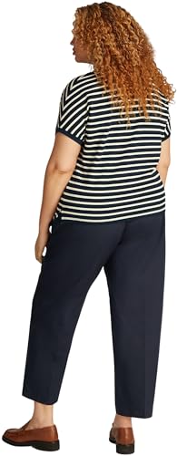 Tommy Hilfiger Polo de manga corta Mujer Lyocell Relaxed Fit, Multicolor (Dark Night Navy/Calico Stp), 52