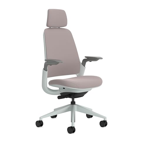 Steelcase Series 1, Silla de Oficina ergonómica con sujeción Lumbar, Brazos 4D y reposa Cabeza Regulables, Respaldo de Malla Lenteja