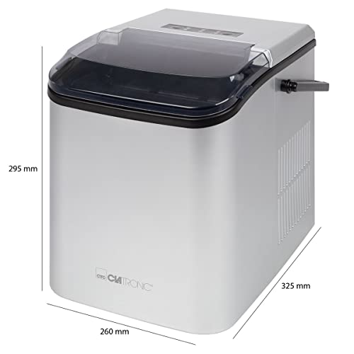Clatronic EWB 3785 Machine à glaçon portable 12 kg/24h 105 W Noir, Argent