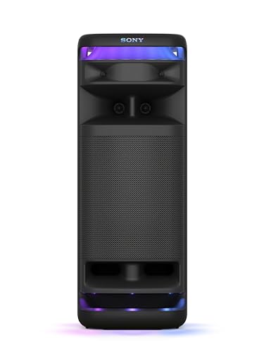 Sony ULT TOWER 10, Altavoz bluetooth para fiestas con ULT POWER SOUND y Deep Bass, altavoces X-Balanced, iluminación LED 360, funciones para fiestas, micrófono inalámbrico, portátil, ruedas giratorias