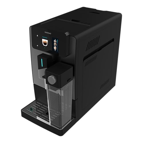 Cecotec Cafetera Superautomática Cremmaet Latte Touch. 19Bares, Thermoblock, 12 Bebidas, 4 Perfiles, Agua 1.1L y 400ml Leche, Pantalla TFT, Molinillo Cónico, Limpieza Automática, Altura Regulable